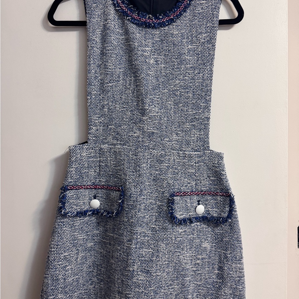 Zara blue tweed mini dress